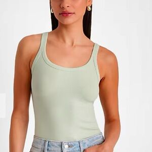 Express Scoop Neck Tank Green M